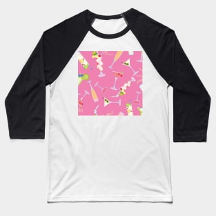Cocktail Classics in Pink Baseball T-Shirt